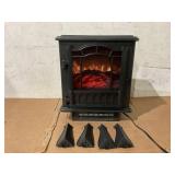 Mainstays New 2-Setting 3D Electric Stove Heater with Life-like Flame, Black