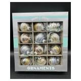 SHINY BRITE Glass Ornaments Box - Silver and Gold - MIB - #4