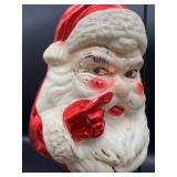 Vintage WEST GERMANY Santa Glass Ornament with Finger on Nose