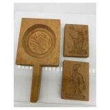 Vintage Wood Butter Cookie Molds - QTY 3 - WEST GERMANY