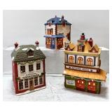 DEPT. 56 HERITAGE COLLECTION Lighted Dickens Village with Walpole Tailors, Fezziwig Warehouse and Theater