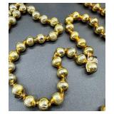 ANTIQUE Gold Glass Bead Garland #1