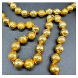 ANTIQUE Gold Glass Bead Garland #2