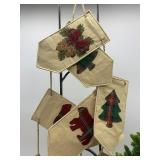 Christmas Garland, Wood Block JOY and Faux Tree