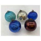 5 Antique OLD GERMAN Kugel Style Bauble Ornaments