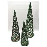 Gorgeous! Pair of Luxe BEADED SILK STOCKINGS and Shimmer Cone Tree Set