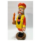 VINTAGE Yellow and Orange NUTCRACKER with Rabbit Fur Beard - GERMANY