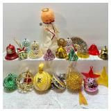 Assorted Plastic and Metal VINTAGE MID CENTURY Diorama Ornaments including Angel Tree Topper and More!