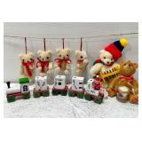 Miniature NOEL WOODEN TRAIN and Christmas TEDDY BEARS including MIDWEST IMPORTERS