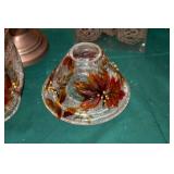 Collection of Decorative Glass Vases and Plate with Autumn Theme