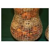 Collection of Decorative Glass Vases and Plate with Autumn Theme