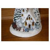 Thomas Kinkade Winter at Mountain Chapel Decorative Piece with Dome