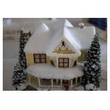 Thomas Kinkade Victorian Homestead Christmas Decor with Light