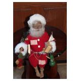 Vintage Folk Art Santa Claus Doll with Fishing Gear