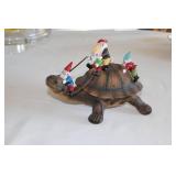 Collectible Garden Gnome on Turtle Figurine