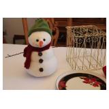 Holiday Decor Collection including Snowman, Plush Reindeer, Plates, and More