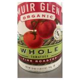 Set of 4 Cans of Muir Glen Organic Whole Fire Roasted Tomatoes 28 oz each