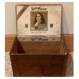 Vintage Wooden William Penn Cigar Box