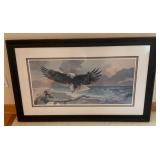 Signed Mario Fernandez Framed Behind Glass "Eagle" Print 40/750 29" x 47"