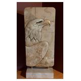 Mario Fernandez Resin Eagle Sculpture On Base Or Wall Hanging 27 3/4" x 11 1/2"