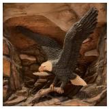 Hand Carved By Lex Blankman Eagle Clock 18" L x 24" H 3 1/2" W