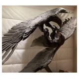 EST. $4,000 - $6,000 Mario Fernandez Large Bronze Eagles "Courtship Flight"  (34" H x 39" L x 16" W) (AMAZING PIECE)