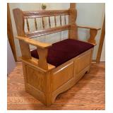 Lovely Oak Storage Bench