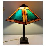 Mission Style Stained Glass Table Lamp