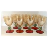 Iridescent Krosno Tri-Colored Polish Stemware