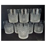 Eight Elegant Crystal Lowball Glasses