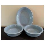 Light Blue Fiesta Bowls and Platter