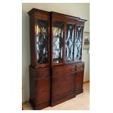 Vintage Mahogany Breakfront with Beautiful Glass Doors and Hidden Secretary