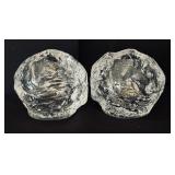 Pair of Kosta Boda Snowball Candle Holders