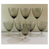 Mid Century Smoke Glass Stemware