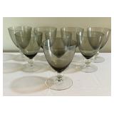 Mid Century Smoke Glass Stemware