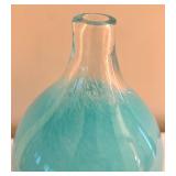 Turquoise Art Glass Style Vase