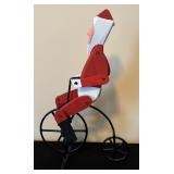 Adorable Christmas Decor including Wooden Santa on a Bike, 2 Santa Birds, Handmade Owl and More