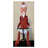 Adorable Christmas Decor including Wooden Santa on a Bike, 2 Santa Birds, Handmade Owl and More