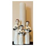 Vintage Three Church Choir Figurine Candle Holder with New Candle