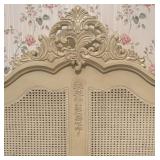 Vintage French Louis XVI Stye Cream Full Bed Frame, Headboard and Footboard