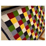 Vintage Reversible Quilt with Different Patterns with Colorful Primary Colors