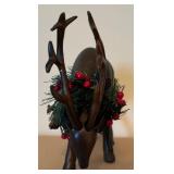 Pair of Wooden Decorative Holiday Deer Figurines