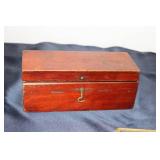 Set of 3 Vintage Wooden Boxes with Glass Lidded Box