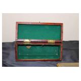 Set of 3 Vintage Wooden Boxes with Glass Lidded Box