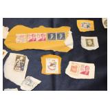 Lot of Vintage Used Postage Stamps - Various Designs and Colors