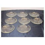 Set of 8 Vintage Leaf Design Glass Plates