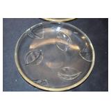 Set of 8 Vintage Leaf Design Glass Plates