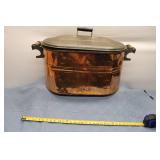 Vintage Copper Stockpot with Lid - 1ft 7in Tall, 2ft 1in Wide