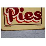 Vintage Homemade Pies Metal Sign with Cherry Pie Illustration