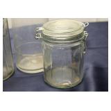 Collection of 4 Vintage Glass Storage Jars with Lids